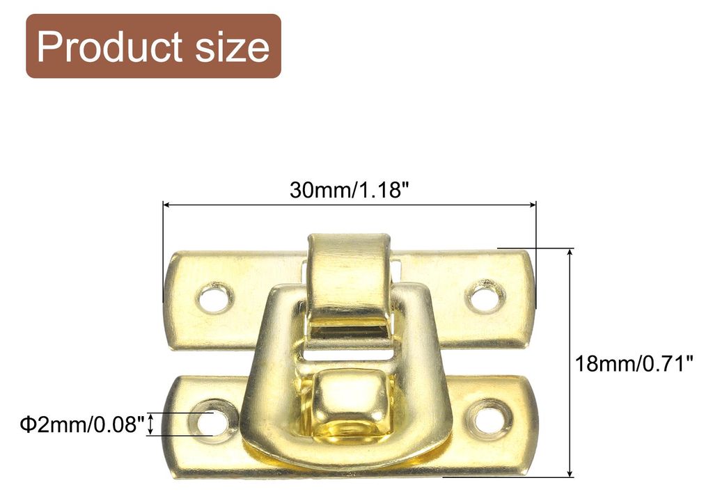 2 Stš¹ck Hasp Schloss, 30 x 18mm Retro Box Knebelverschluss Metall Schnalle Verschlš¹sse Kofferverschluss mit Schrauben fš¹r Schmuckk?stchen ...