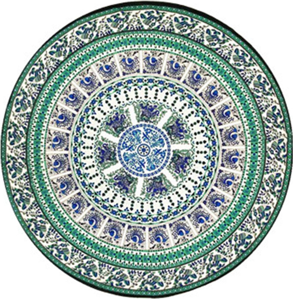 Vintage Round Chiffon Anti-Sunlight SHAWL Beach Handtuch Outdoor Yoga Picknick Matte-8#