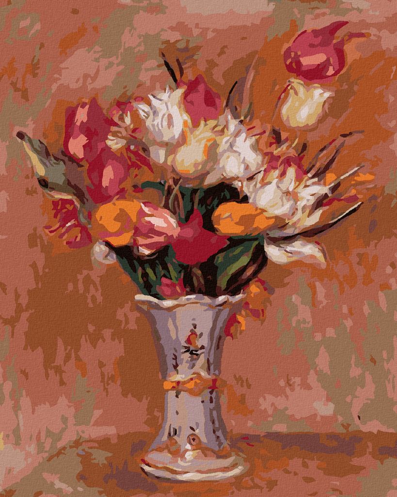 Zuty - Malen nach Zahlen - TULPEN IN EINER VASE (PIERRE-AUGUSTE RENOIR), 40x50 cm, mit Keilrahmen (bereits gespannt)