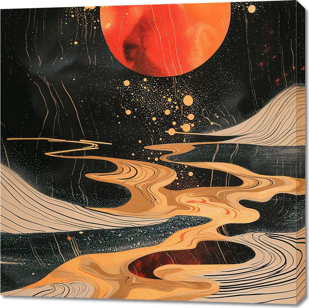 Bild 90x90cm Planetarischer Tanz