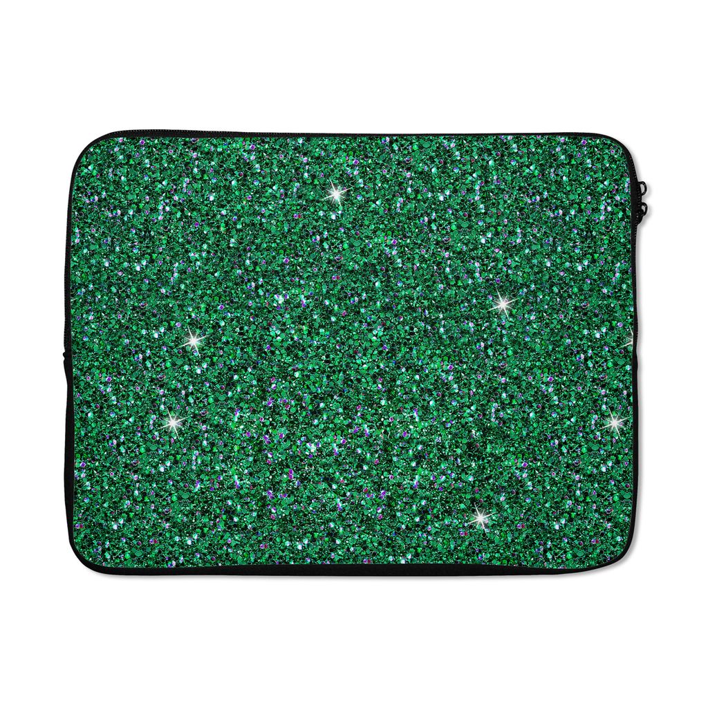 MuchoWow Laptop Hülle 17 Zoll Laptoptasche Smaragd - Struktur - Muster - Tierkreiszeichen - Zipper - Schutzabdeckung