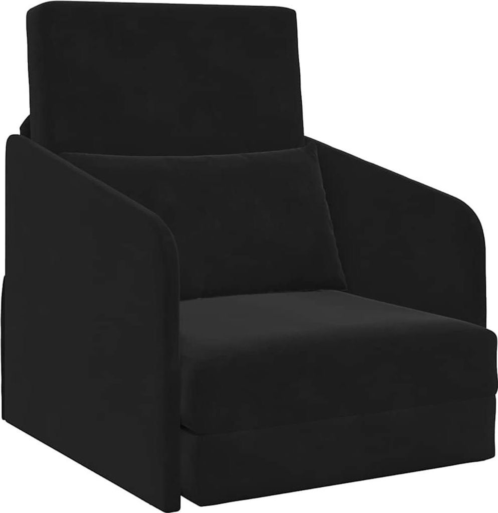 vidaXL Rozkladacia pohovka Čierna 65 x 80 x 83 cm Zamat Obrázok produktu 