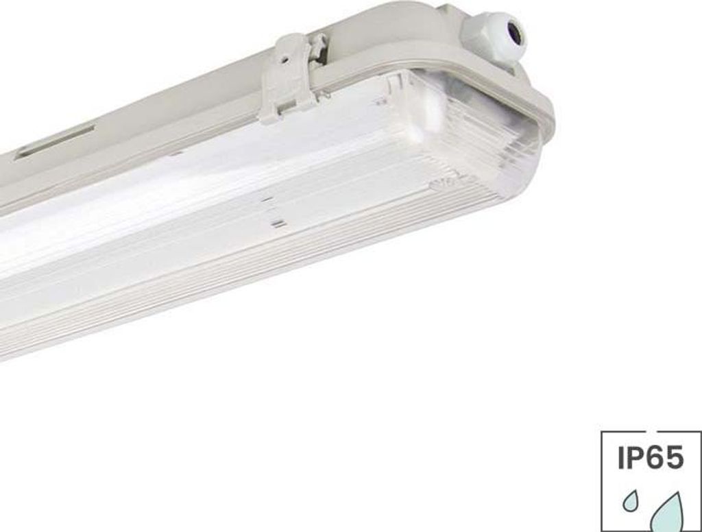 LED-Leuchtstoffröhre 60 cm doppelt | Anbaumontage | IP65 wasserdicht