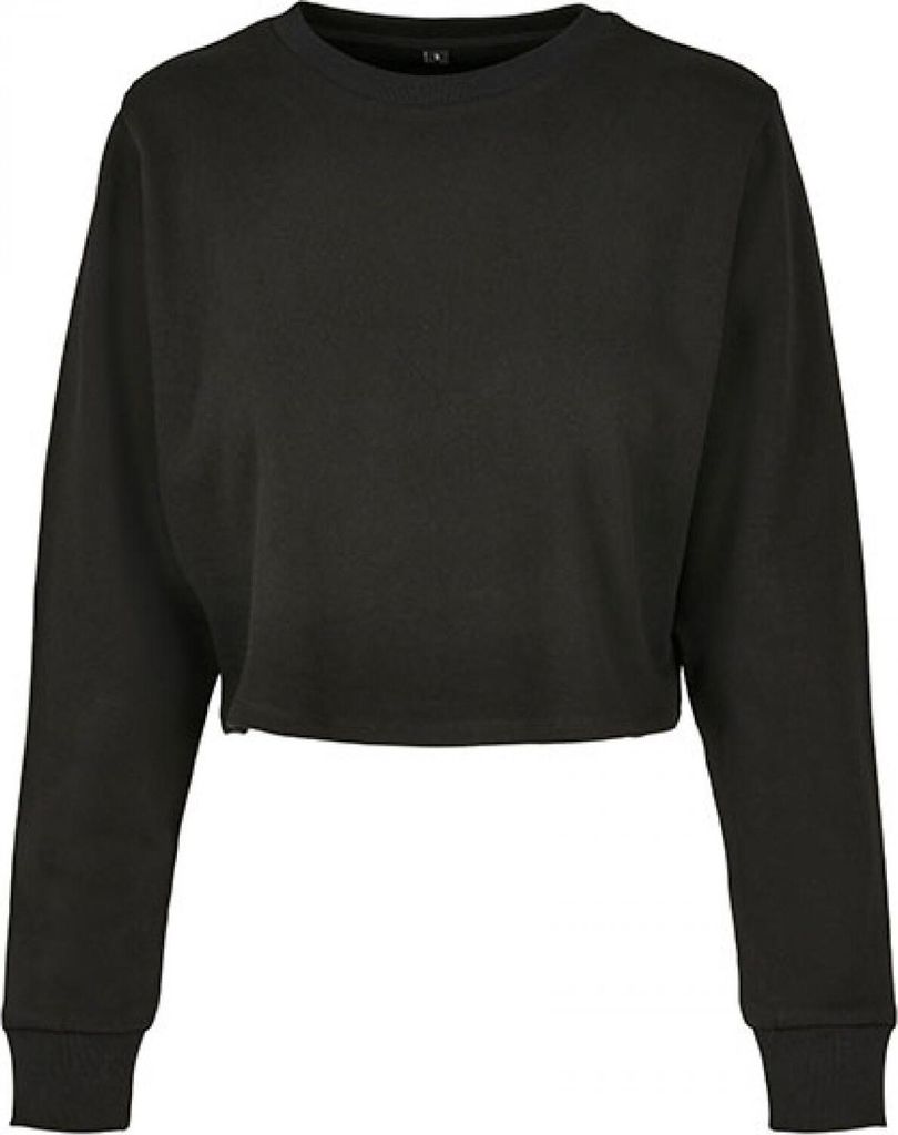 Build Your Brand BY131 | Daman Sweat Terry Cropped Crew, bauchfreies Shirt - Farbe: Black - Größe: 5XL