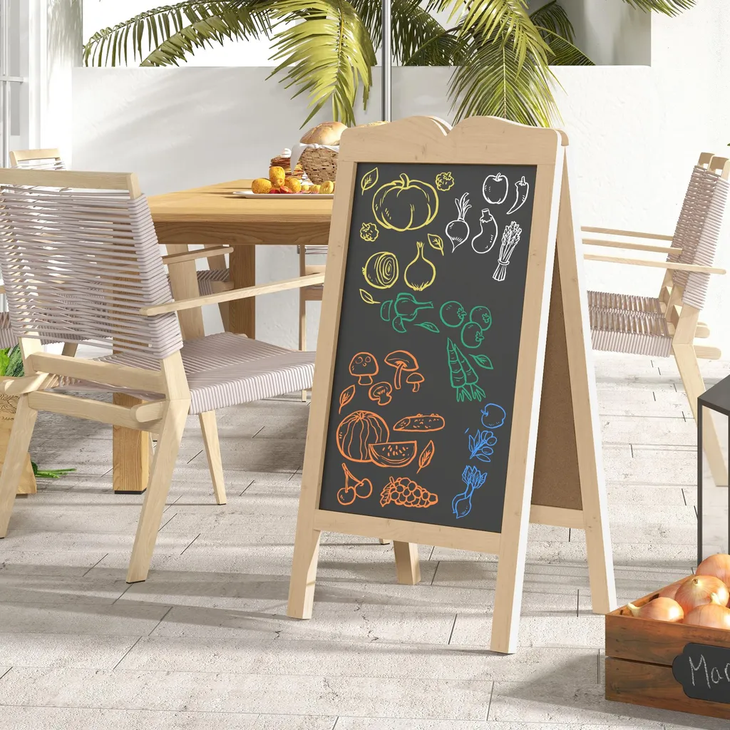 Chevalet bois stable et robuste pour tableau noir - Pliage facile 101cm - 2