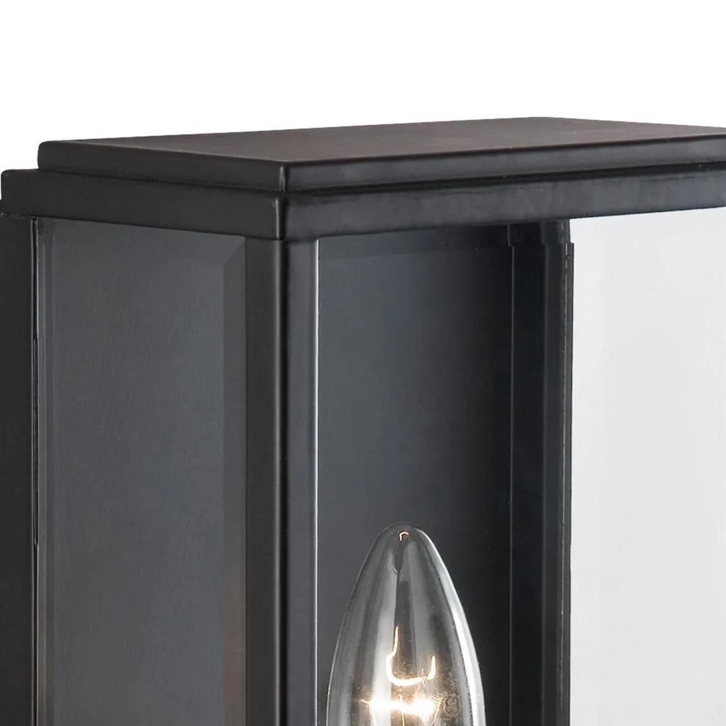 Applique murale extérieure lanterne noire rustique Box pour entrée E14 - 4