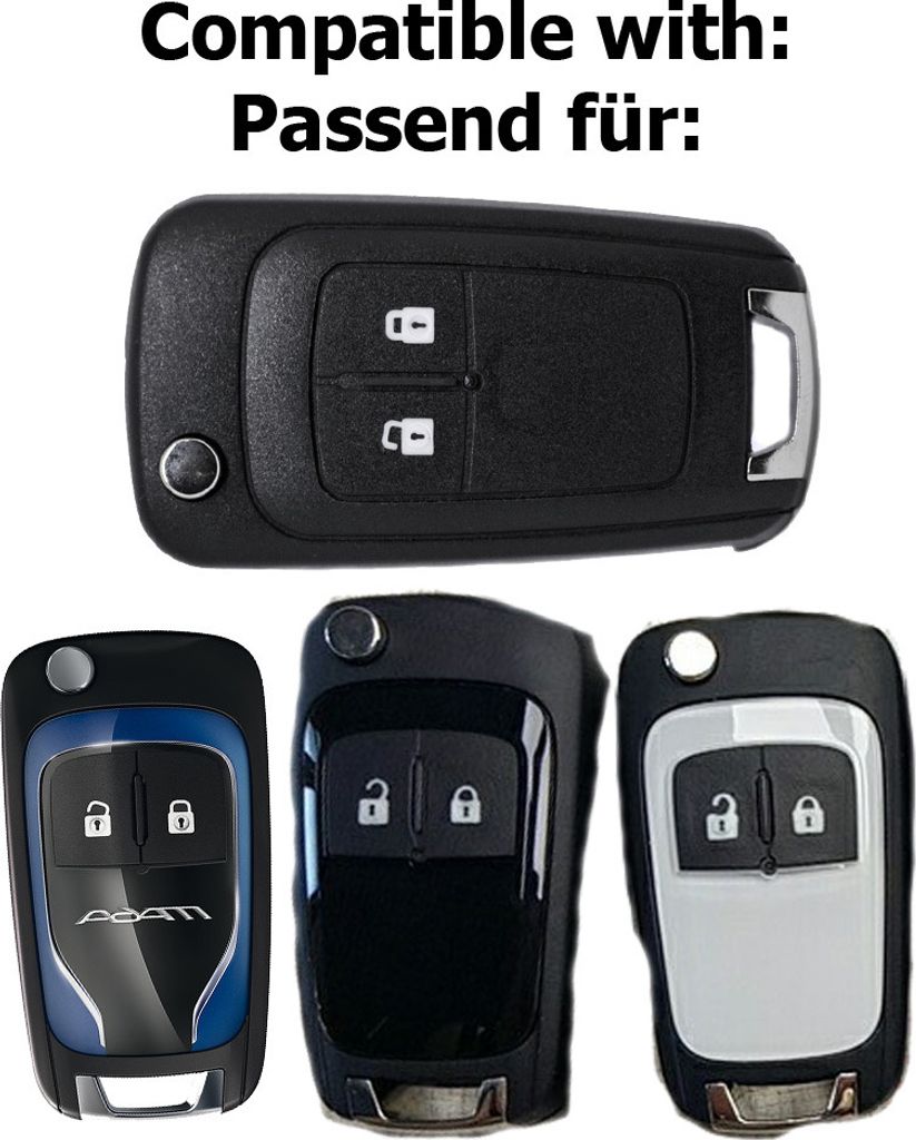 Produktbild von 2 Tasten Opel Schlüsselanhänger Ersatz Für Opel Insignia Astra Meriva Zafira Movano Mokka Adam Cascada Corsa Karl Schlüsselgehäuse Gehäuse Gehäuse Abdeckung