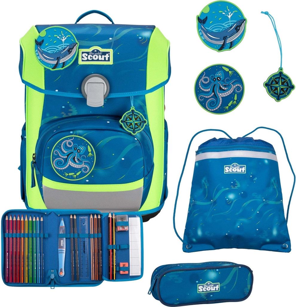 Scout sac d'école Basic Neo Set 4 pièces Deep Sea bleu Image du produit 