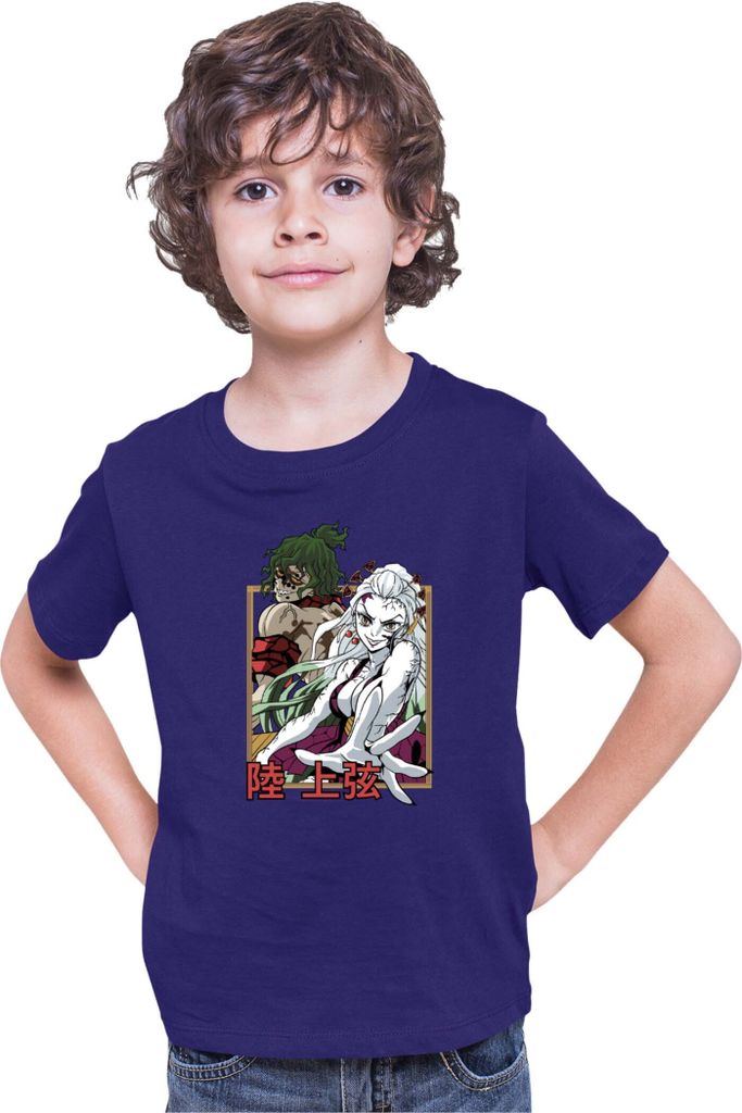 Kinder T-Shirt Japan Anime Manga Demon Anime Slayer Daki & Gyutaro, 7-8 Jahr - 128 / Dunkelblau