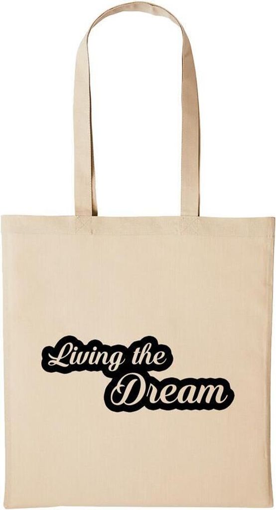 Huuraa Baumwollbeutel Living The Dream Geschenk Einkaufstasche Natural 10 Liter Baumwolle Living The Dream Accessoire