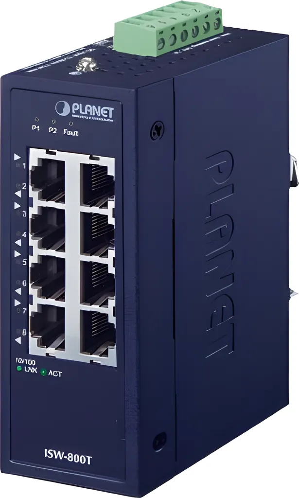 Switch Industriale Compatto 8 Porte PLANET ISW-800T per IIoT