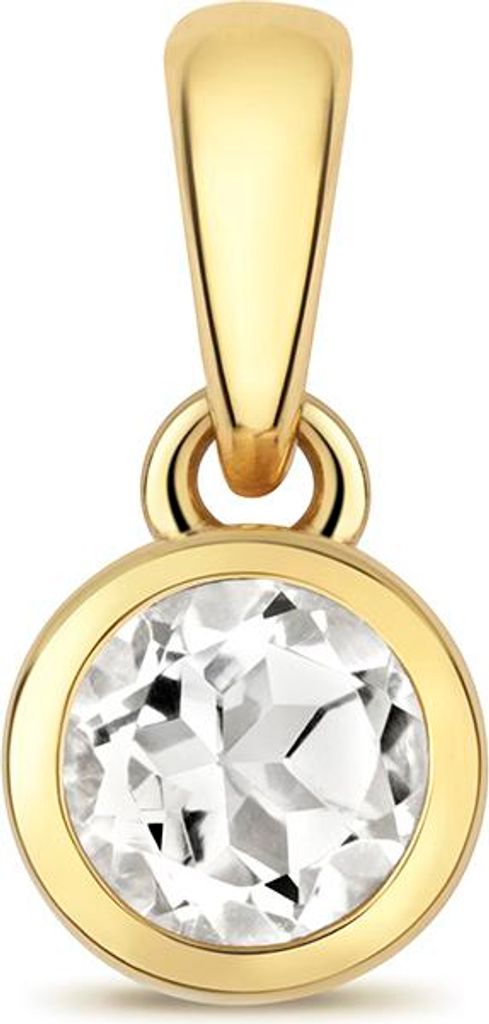 Funkelndes Feuer Klassischer 9 Karat (375) Gold Damen - Anhänger mit Topas; TRS34980