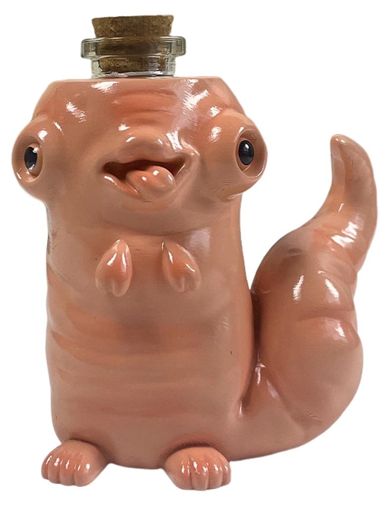 Deko-Wurmflasche aus Kunstharz, dekorative Wurmvase, Kunstharzfigur, Flaschenschrank-Regaldekoration, Geschenk für Sammler von originellen Vasen.