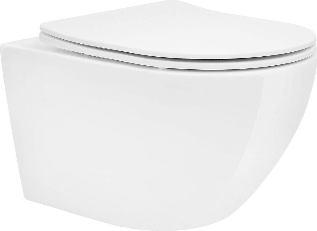 LuxeBath Spülrandloses Hänge WC lang 52cm, Weiß glänzend, Produktbild 