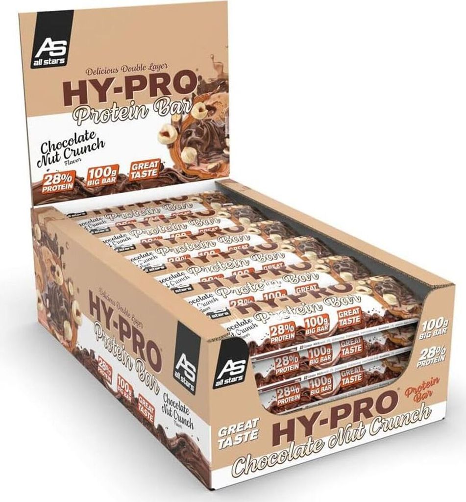 All Stars Hy-Pro Protein Bar- 24 x 100g Riegel Chocolate Nut Crunch