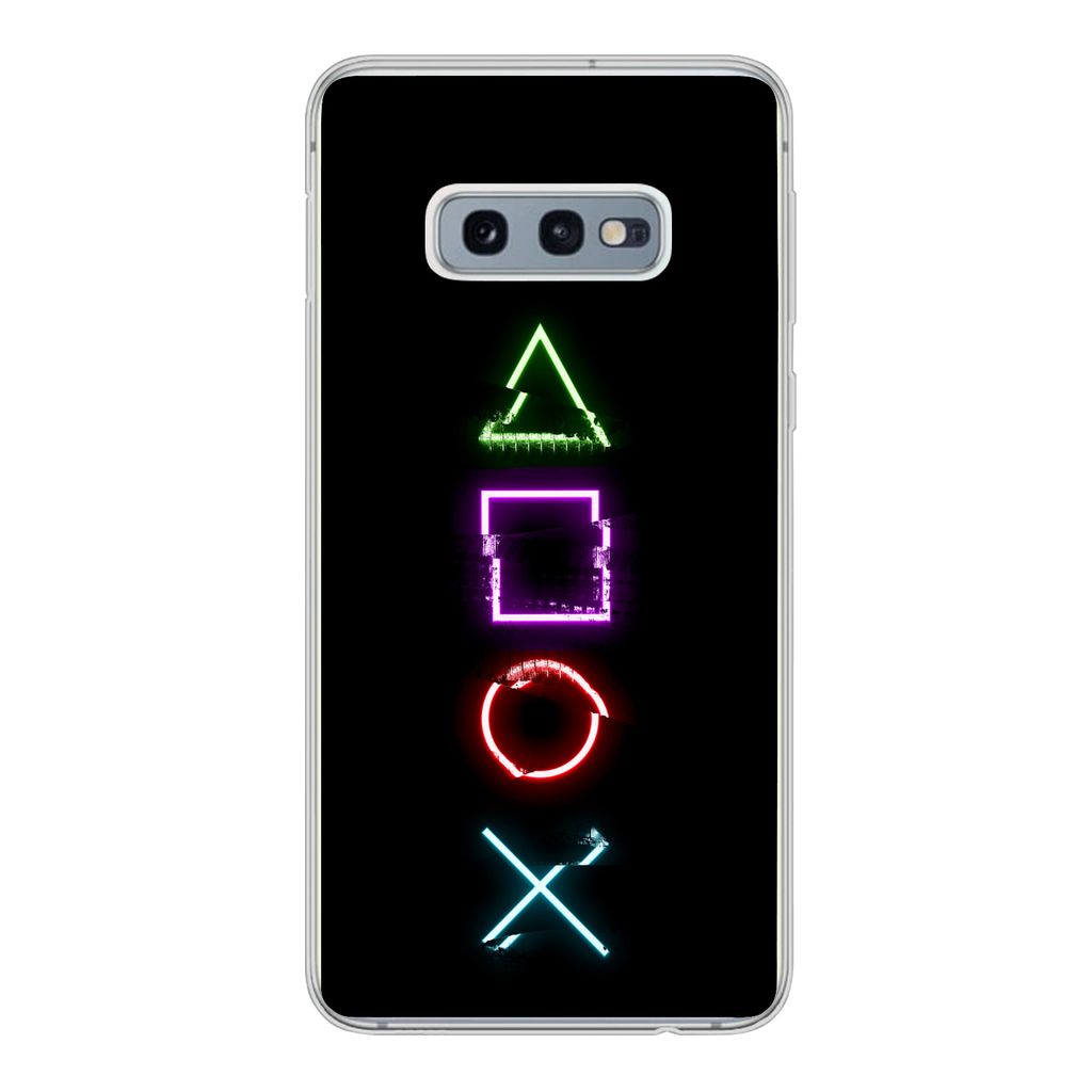MuchoWow Handyhülle Schutzhülle Hülle für Samsung Galaxy S10e Spiele - Controller - Neon Silikon Softcase Handy Hülle - Handy
