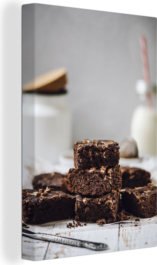 OneMillionCanvasses - Leinwandbilder - 90x140 cm, Selbstgemachte Brownies, Wandbilder Kunstdruck Wanddekoration - Wandschmucke - Schlafzimmer
