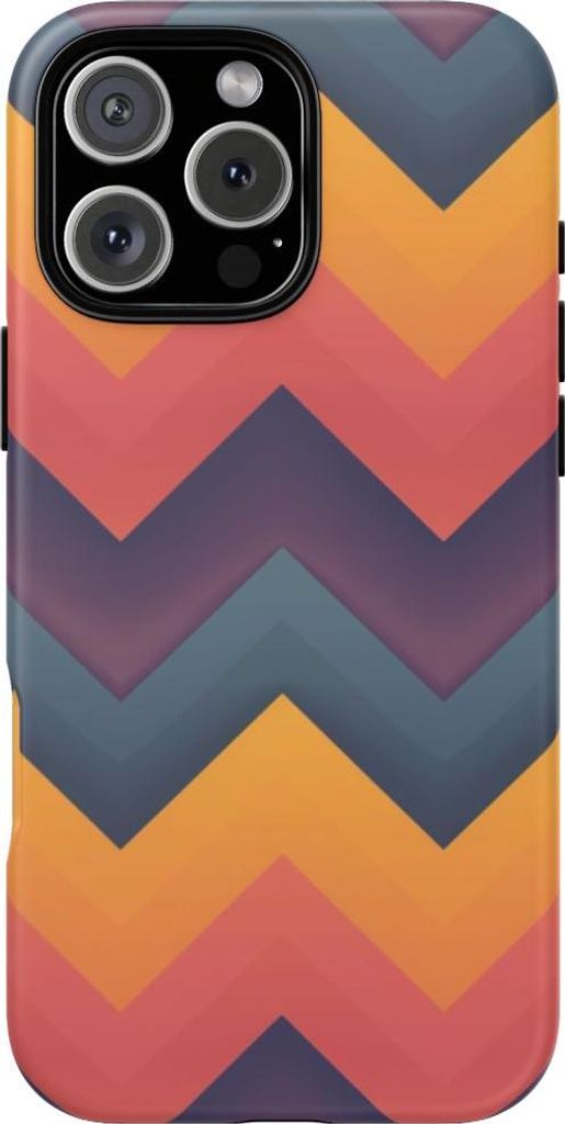 Zickzack-Design mit Farbverlauf in Lila und Orange – Hülle Kompatibel mit iPhone 16 Pro Max