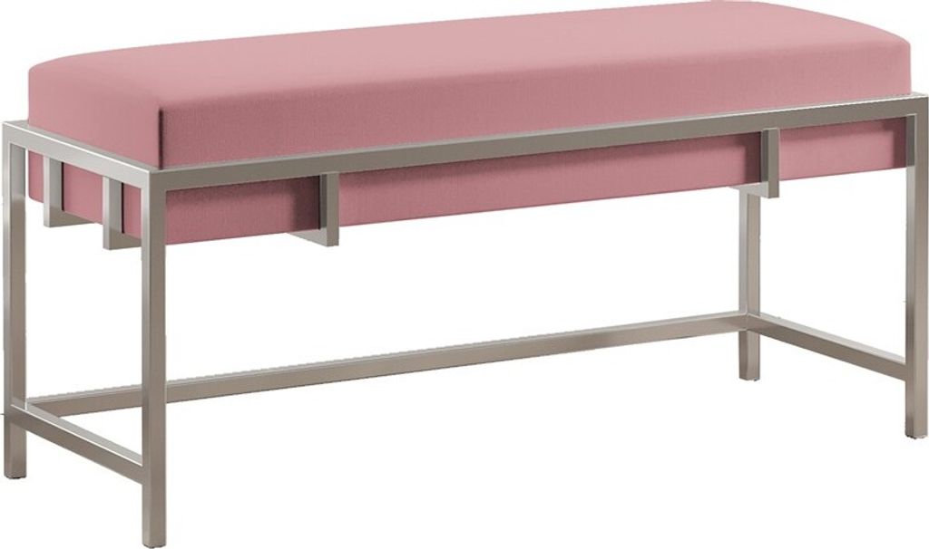 BETTSO Polsterbank LAMO 80 in rosa Stoff - Chromgestell