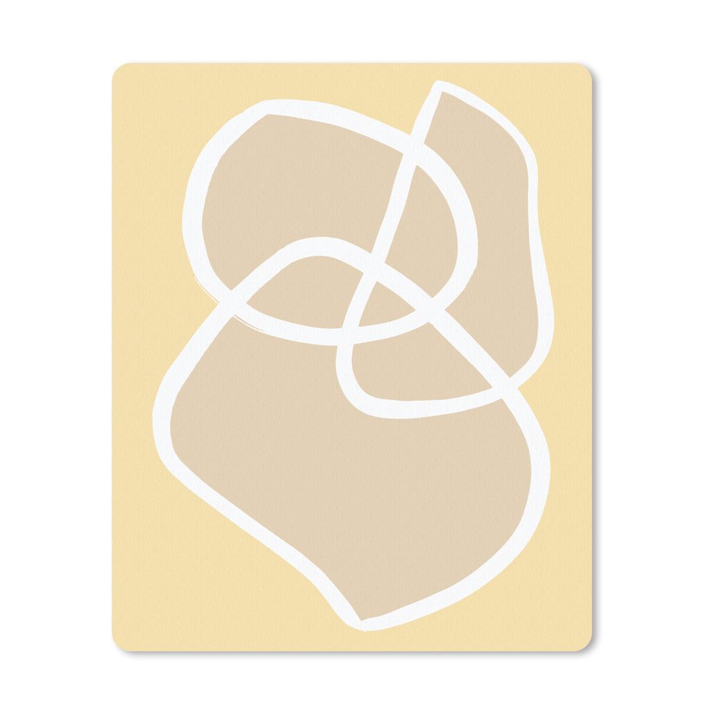 MuchoWow Mauspad Mousepad Formen - Gelb - Weiß - Abstrakt 19x23 cm - Mousepads - Maus Mat - Pad - Mausunterlage - Mauspads - Spielen