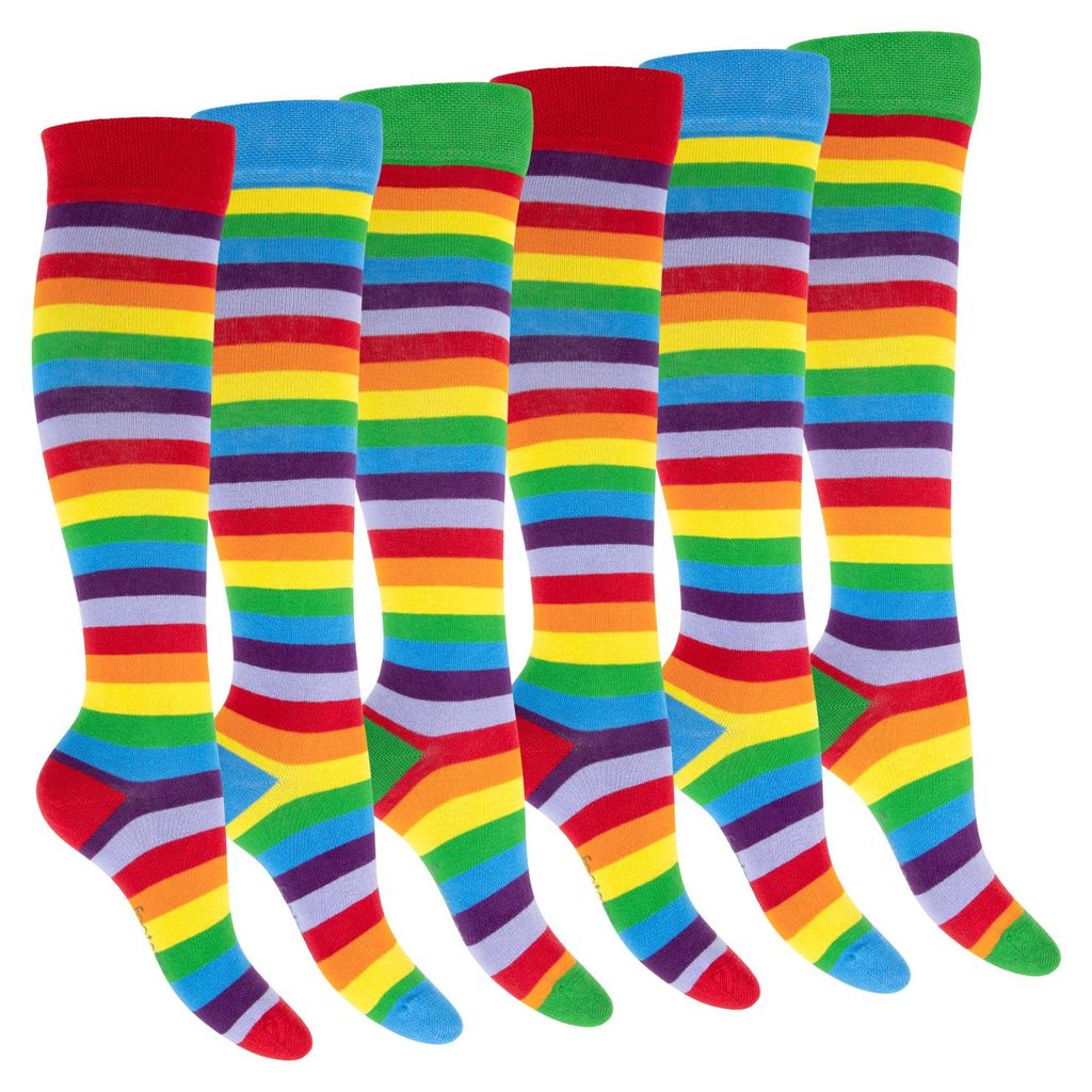 Footstar Damen Herren Kniestrümpfe geringelt (6 Paar) - Produktbild 