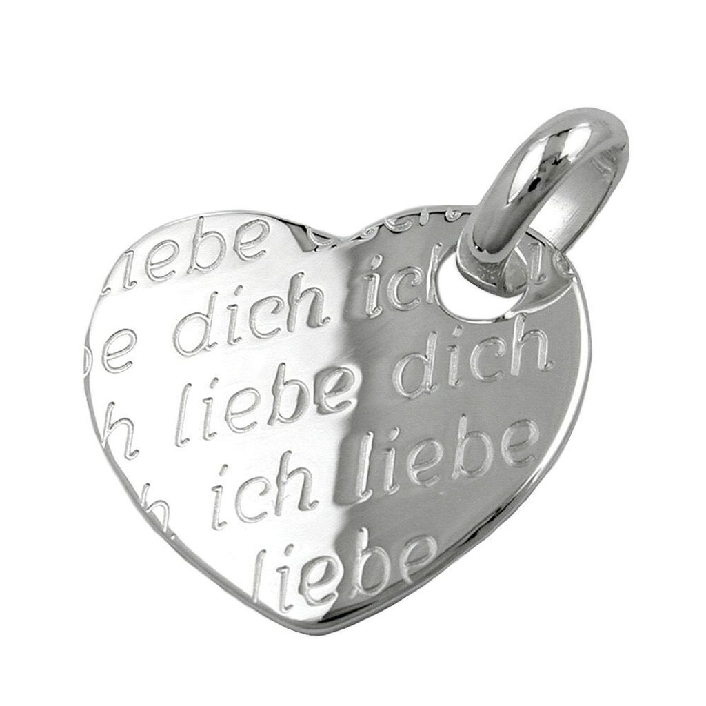 Anhänger 20x22mm Herz -Ich liebe Dich- Silber 925 silber 20x22mm