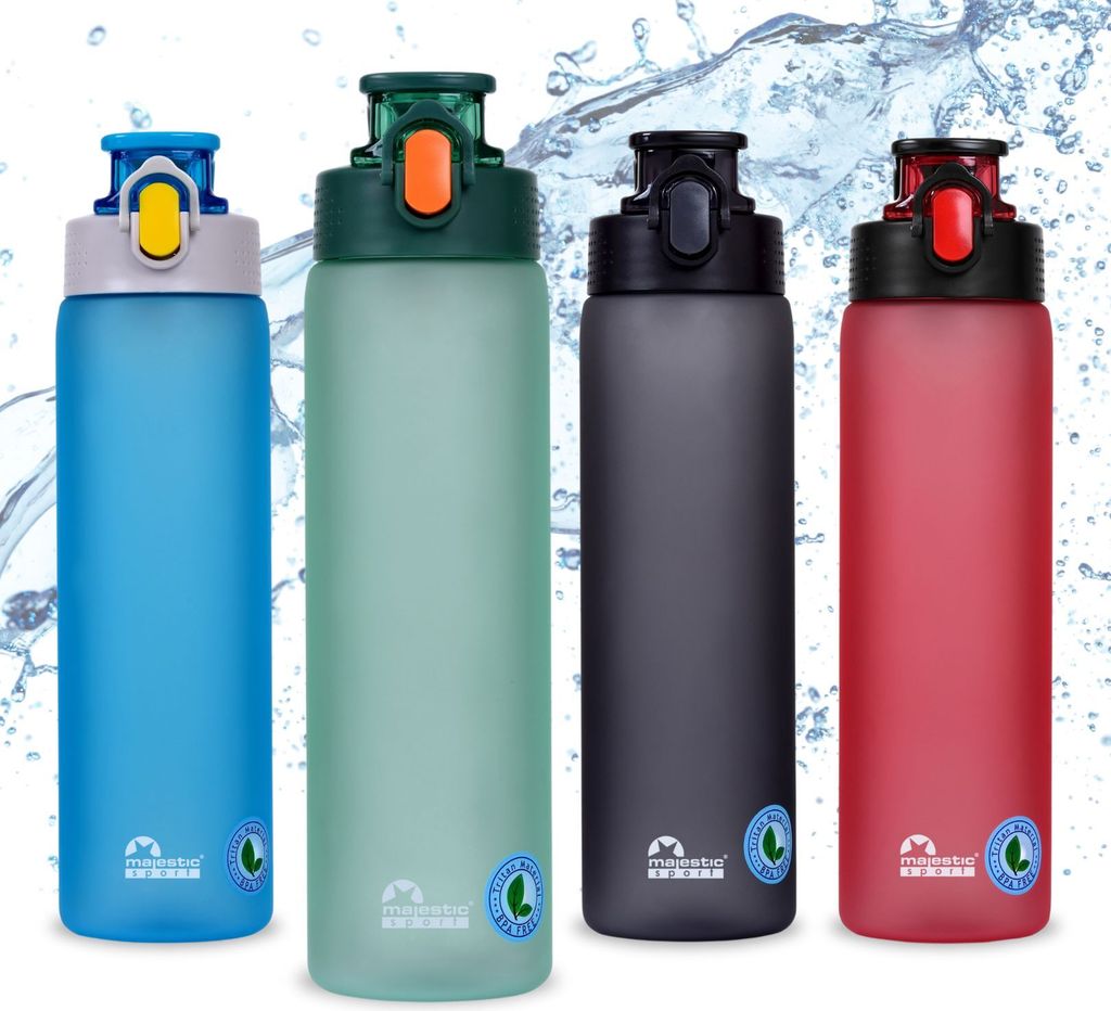 Majestic Sport Okosei Trinkflasche 750 ml, Wasserflasche BPA-Frei, Tritan, gym flasche, Sportflasche für Fahrrad, Outdoor, Fitness, Leicht, Grün.