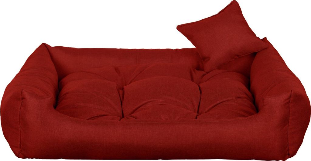 Hundebett CODURA – Robuste Hundeliege aus strapazierfähigem Stoff, langlebiges Hundekissen in hoher Qualität (3XL – 130x110 Rot)