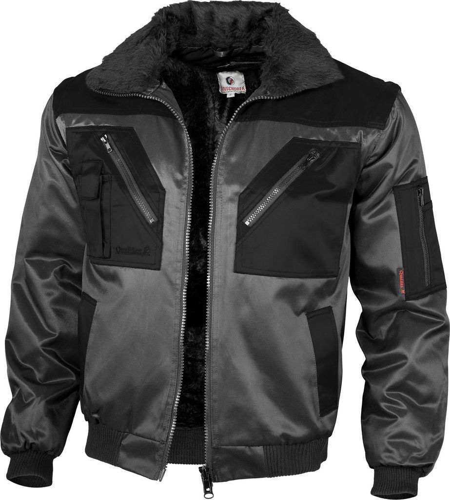 A studio shot of a men's pilot jacket.