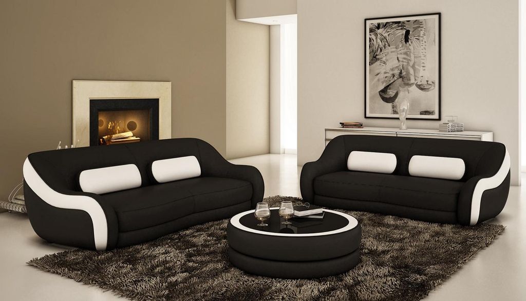 Sofagarnitur Sitz Leder Design XXL Polster Couch Set Garnitur 3+2 Sitzer Sofa