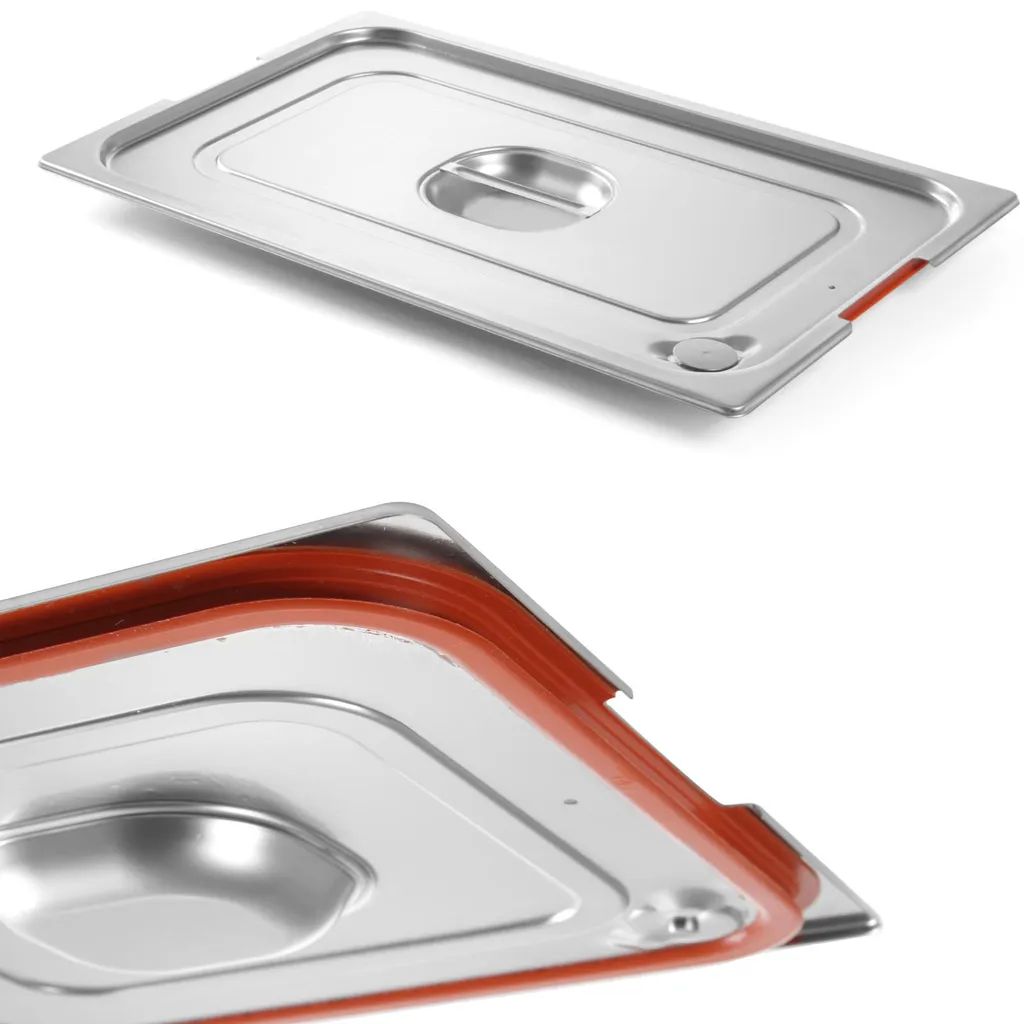 Coperchio Ermetico GN 1/4 Acciaio Inox HENDI Guarnizione Silicone Alimentare