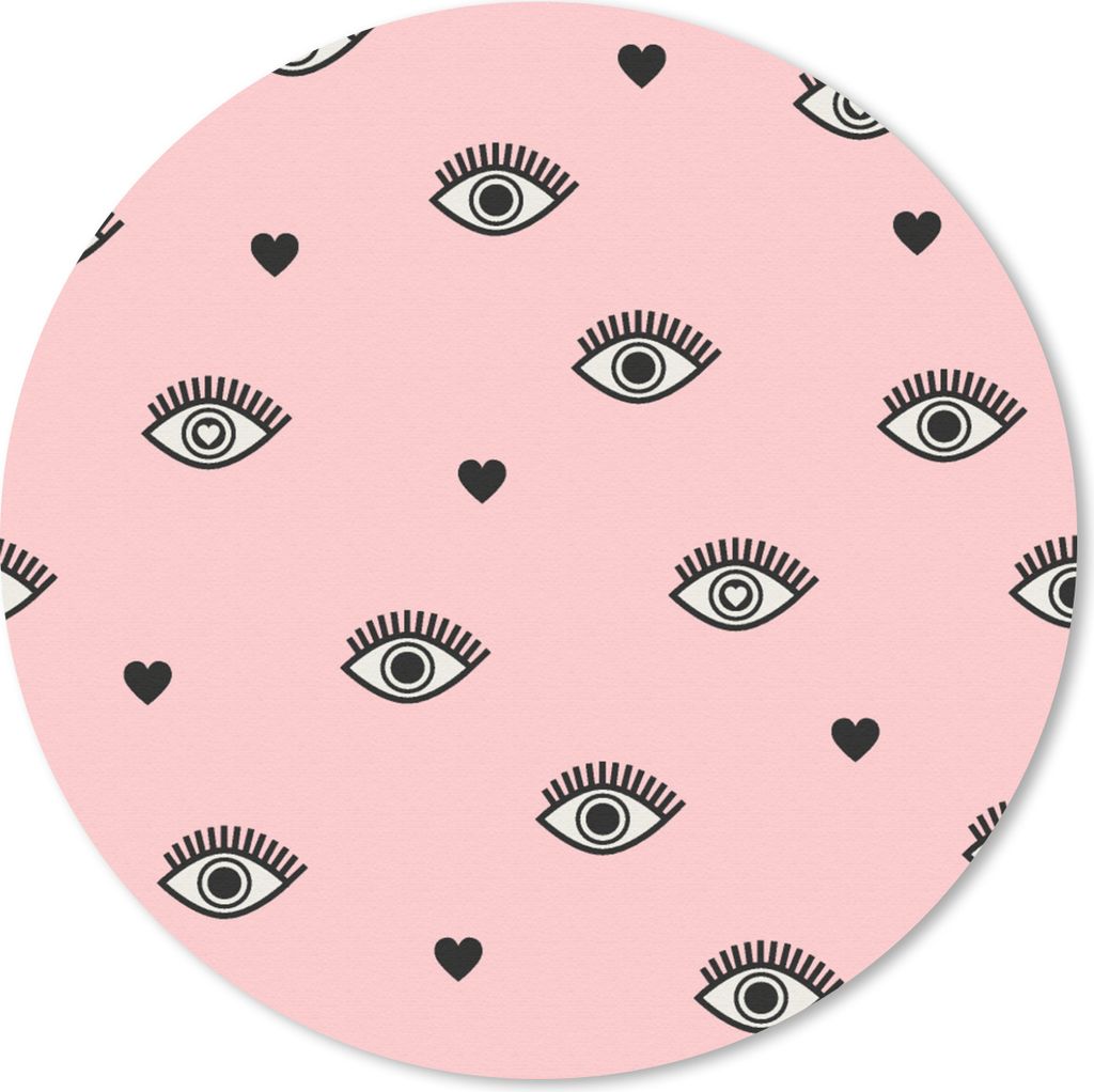 MuchoWow Mauspad Mousepad Mädchen - Augen - Rosa - Muster - Mädchen - Kinder - Kinder 40x40 cm - Mousepads - Maus Mat - Pad - Mausunterlage - S...