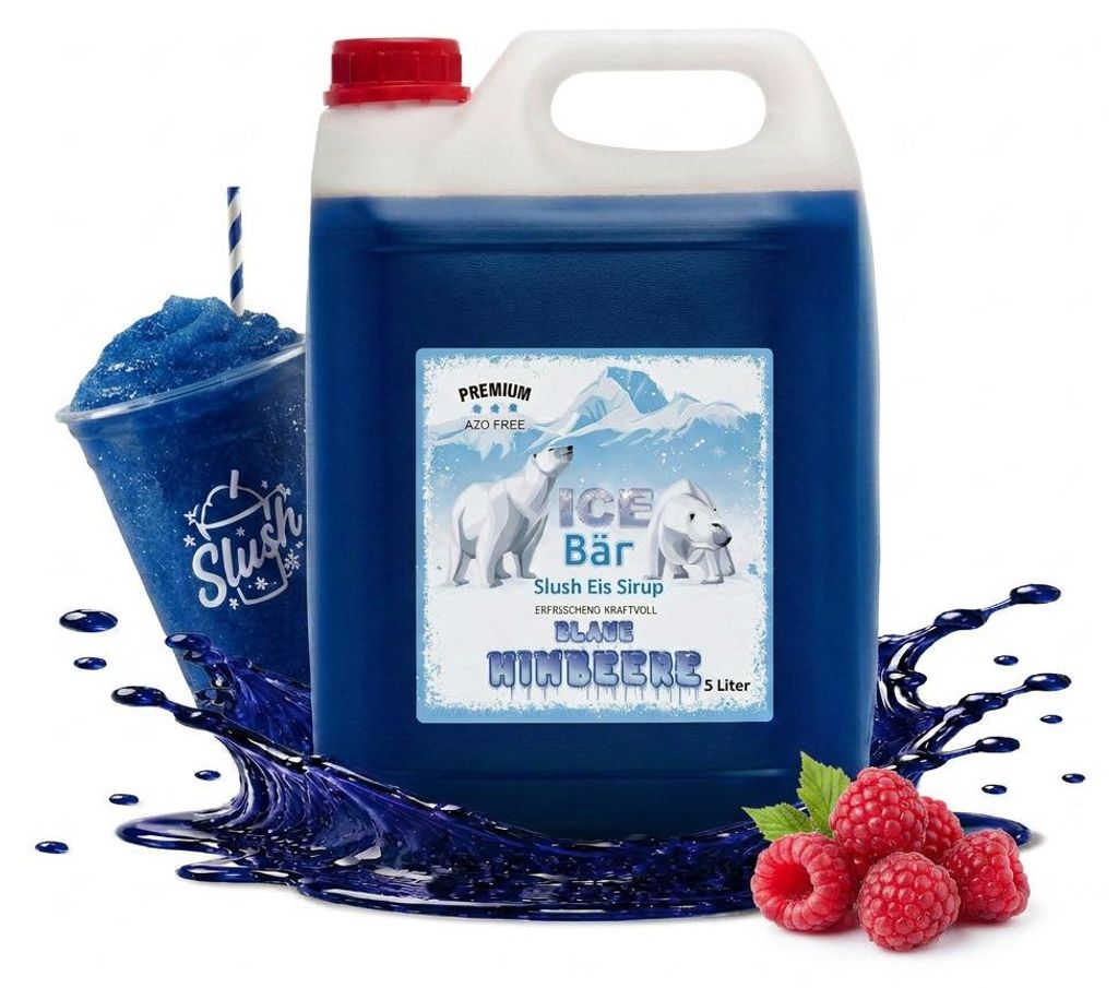 Ice Bär sirop Slush framboise bleue 5 litres 1:5 sans AZO Image du produit 