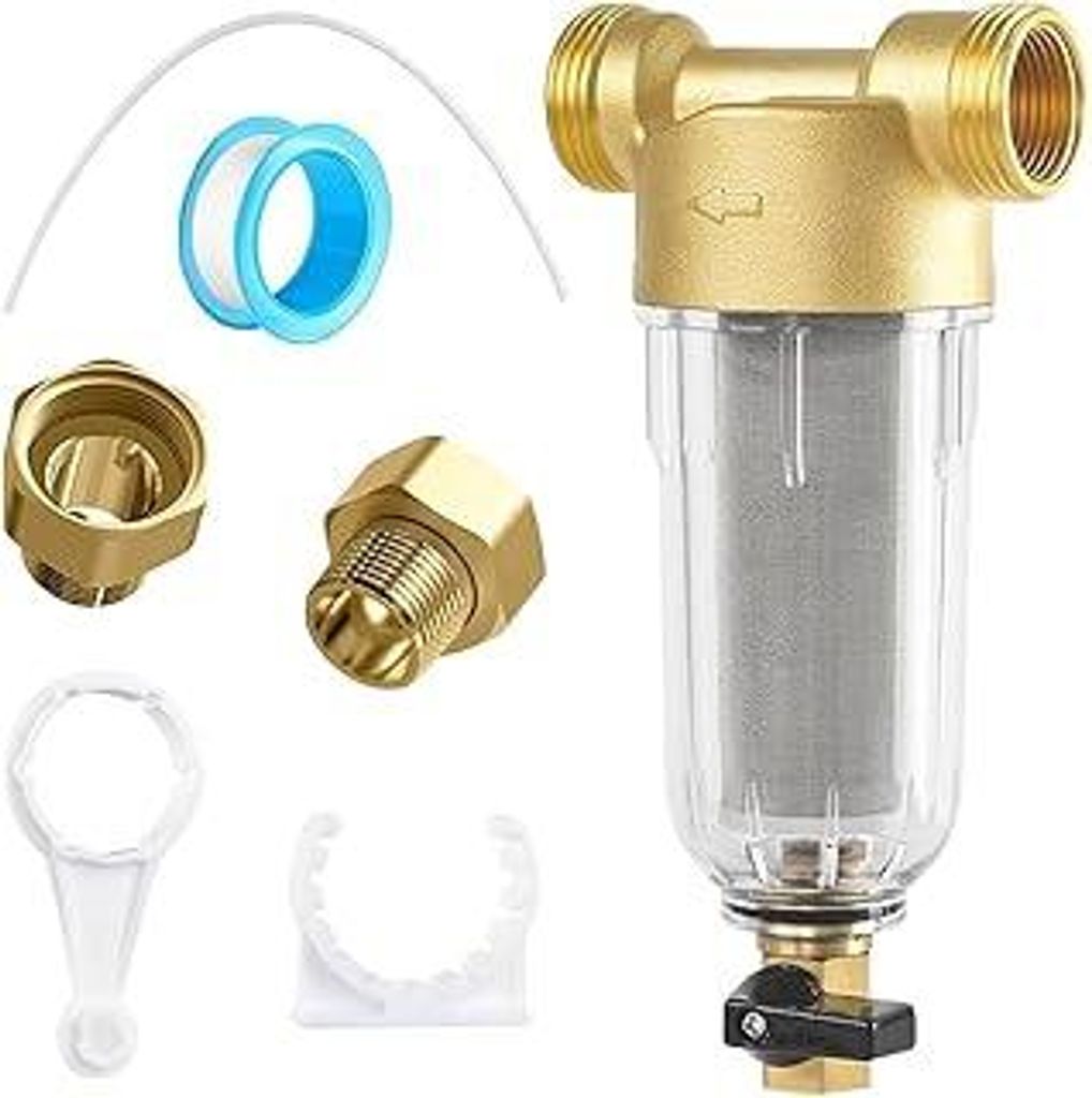 Ausspülbarer Feinfilter Wasserfilter Hausanschluss Rückspülfilter 1 Zoll Wiederverwendbare Vorfilter Sedimentfilter, Spin Down Sediment Wasserfi...