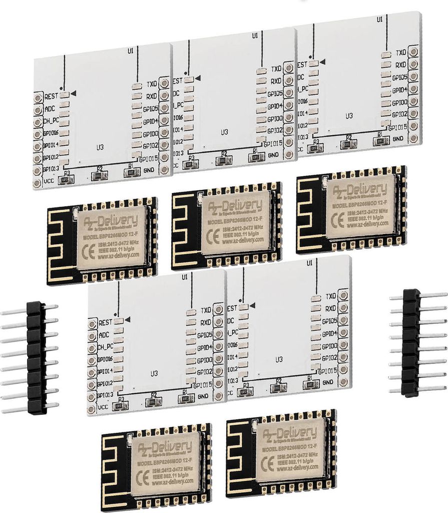 AZ-Delivery Mikrocontroller ESP8266 ESP-12F verbesserte Version zu ESP-12E, Wireless remote serielles WLAN WIFI Modul für Raspberry Pi und Mikroco...