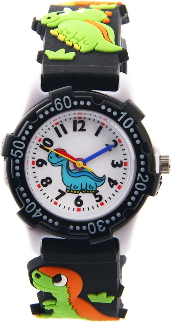 Silikonarmband 3D Digital Cartoon Kinder wasserdichte Uhr,Schwarz Truck