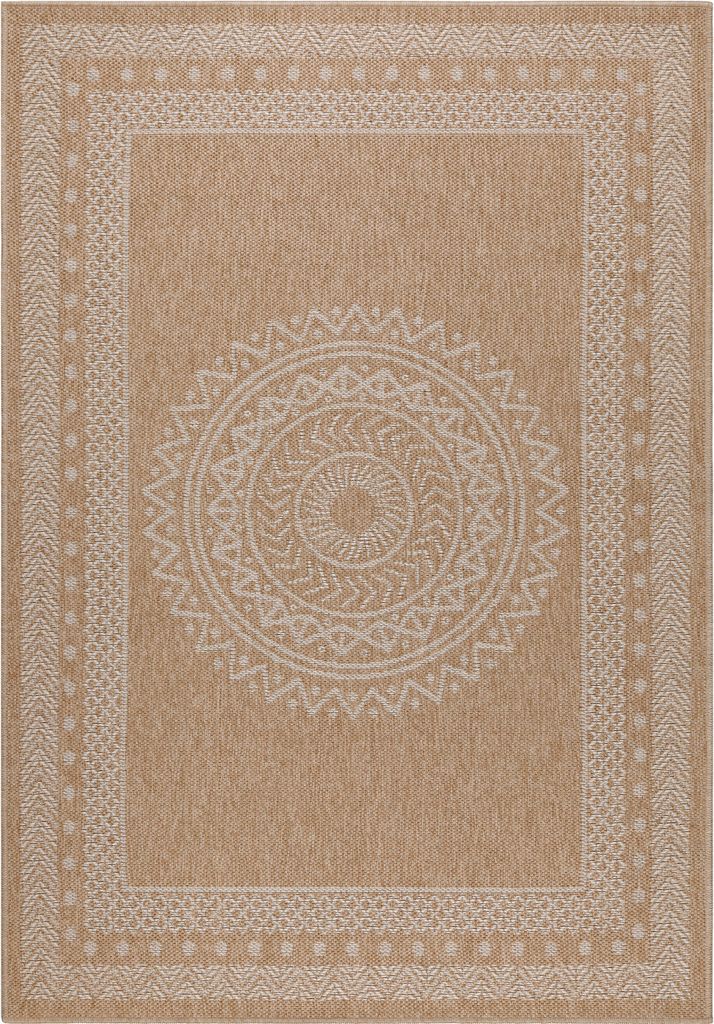 Villa Möbel Dhaeno Terrasse, Garten-Teppich, Outdoorteppich, Vintage Design, Farbe:Beige, Grösse:200x290 cm