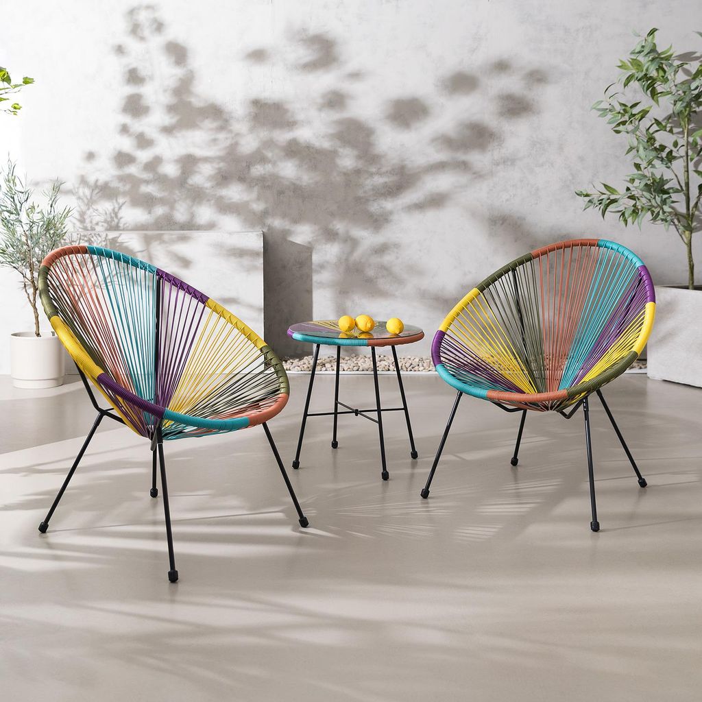 home24 Sitzgruppe - 3-teilig - Stahl / Polyrattan Produktbild 