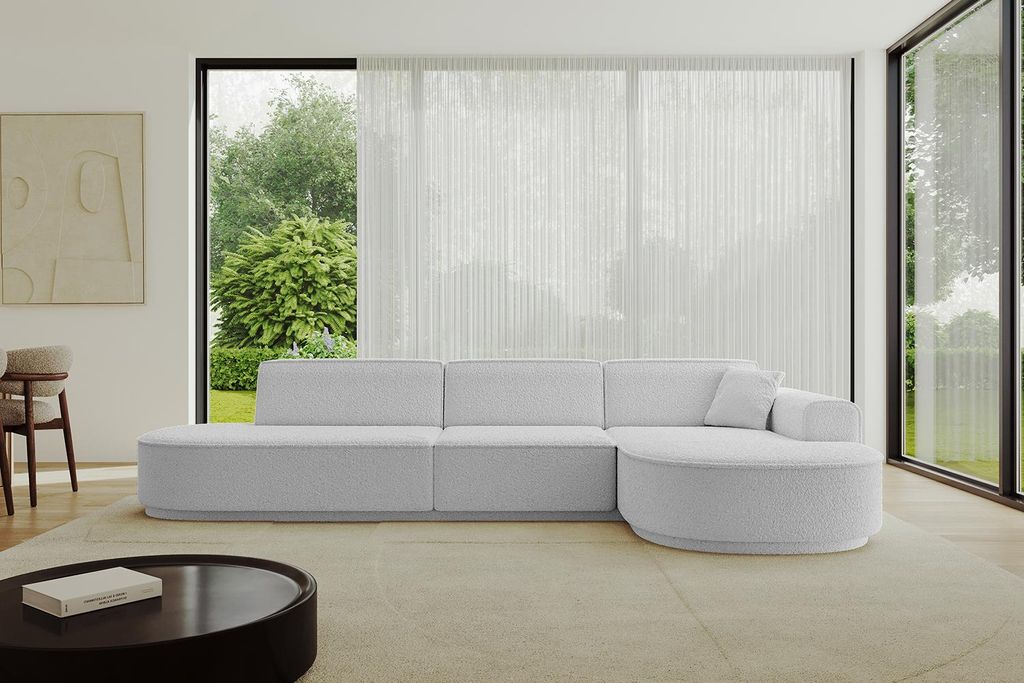 ALTDECOR Ecksofa in L-Form MARI-L2-v3 - 328x171x83 cm Hellgrau - Corner Sofa Bett Eckcouch Couch Wohnlandschaft Cauchsofa