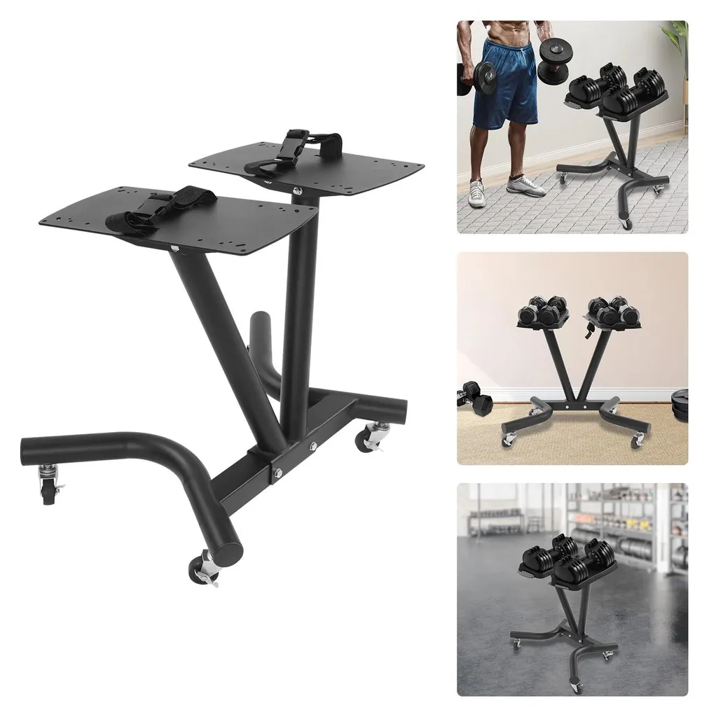 Support Haltères Charges Lourdes 150kg - 3 Tablettes Réglables en Acier
