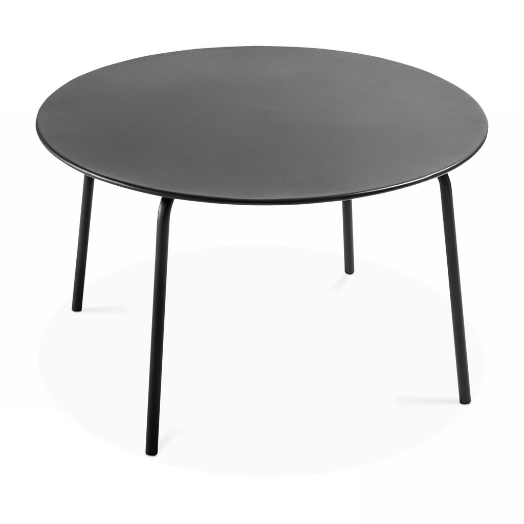 Runder Gartentisch aus Metall Grau - Oviala Palavas