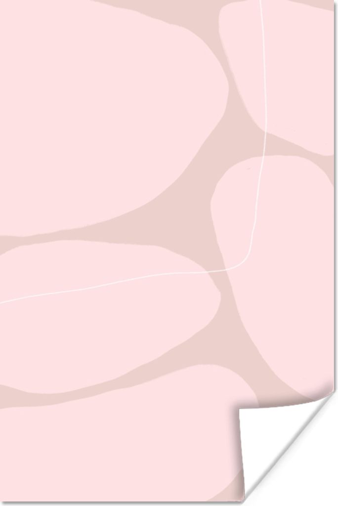 MuchoWow Poster Rosa - Geometrische Formen - Abstrakt 120x180 cm - Kunstposter