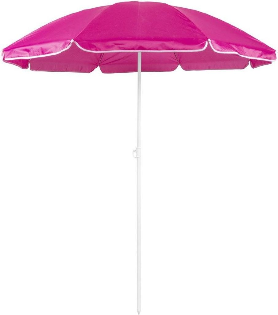 RESCH Sonnenschirm für Strand Pink, Ø 200 cm, Gartenschirm, UV-Schutz bis UPF 50+, knickbar, Sonnenschutz Balkon, tragbar, Schirmrippen aus Glasf...