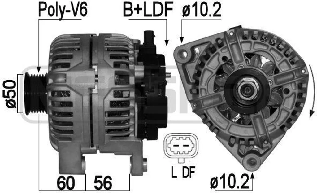 Alternateur ERA 209044A pour Opel Astra G et Zafira A - Pièce OE 9118738
