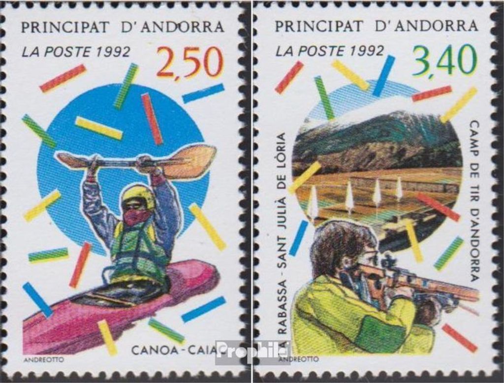 Briefmarken Andorra - Französische Post 1992 Mi 439-440 (kompl.Ausg.) postfrisch Sommerspiele