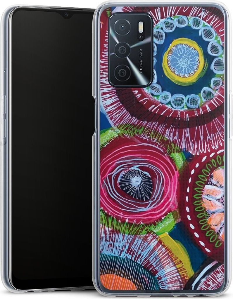 DeinDesign Handyhülle für Oppo A16 4G Silikon Hülle Case Smartphone Schutzhülle Farbe Malerei bunt