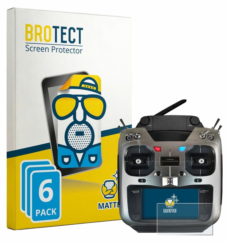6x BROTECT Schutzfolie für Robbe Futaba T16IZ Super Displayschutz Displayschutzfolie Folie Matt Entspiegelungsfolie