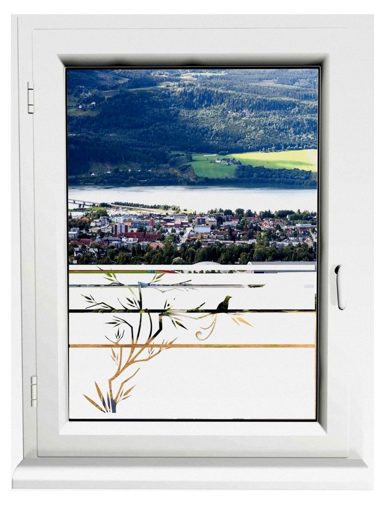Glasdekorfolie - Langschwänziger Witwenvogel - Sonnenschutz H50Line - Sichtschutzfolie - Fensterfolie - für Küche und Bad - selbstklebend - matt