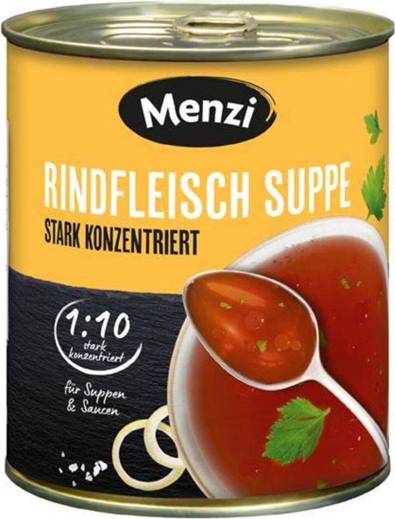 Menzi Rindfleisch Suppe stark konzentriert 1:10, 800ml Produktbild 