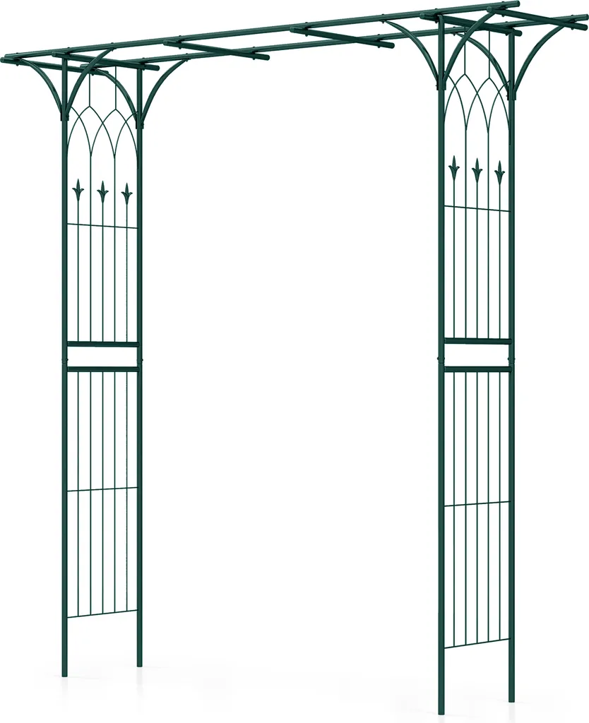 Tonnelle de jardin métallique 205x52x205cm résistante aux UV noir